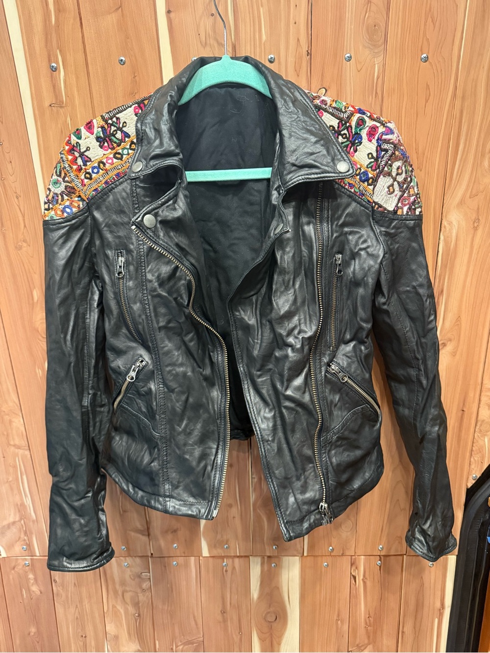Black Leather Jacket - Rare Free People Women